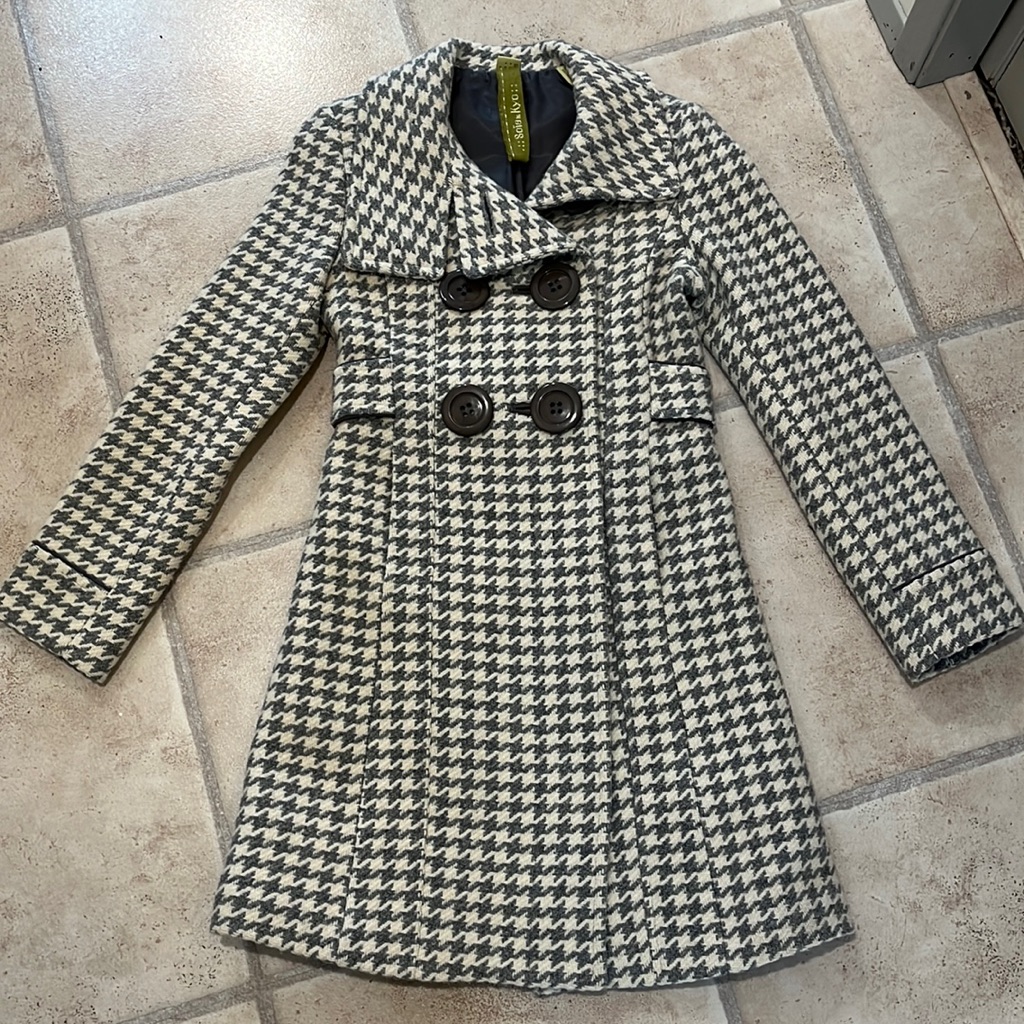 Soia & Kyo Houndstooth Wool Blend Coat